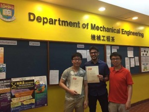 Hammad Ali Faizi with feloow student San To Chan and their supervisor Professor Anderson Shum.
